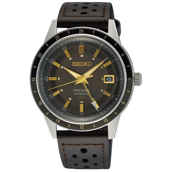 Seiko Presage Style 60’s GMT SSK013J1 – Automatico Quadrante Smoky Gray Pelle Marrone