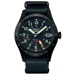 Seiko 5 Sports Field Deception GMT SSK025K1 – Automatico Nero 39,4 mm con Cinturino Pelle