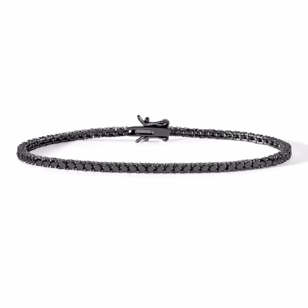 Tennis in Argento 925 Rodiato Nero con Zirconi Neri UBR 899 COMETE GIOIELLI