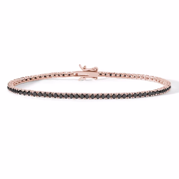 Tennis in Argento 925 Placcato Rosa con Zirconi Neri UBR 901 COMETE GIOIELLI