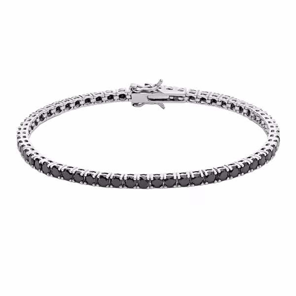 Tennis in Argento 925 con Zirconi Neri UBR 993 COMETE GIOIELLI