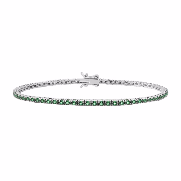 Tennis in Argento 925 con Zirconi Verdi UBR 996 COMETE GIOIELLI