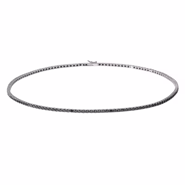 Girocollo Tennis in Argento 925 con Zirconi Neri UGL 738 N M45 COMETE GIOIELLI