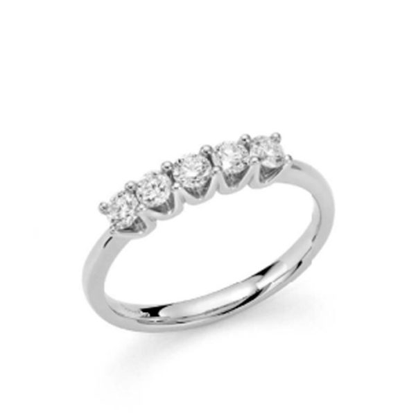 Anello Calipso fedina con diamanti in oro bianco 18Kt DAV10189,S020 DonnaOro Jewels