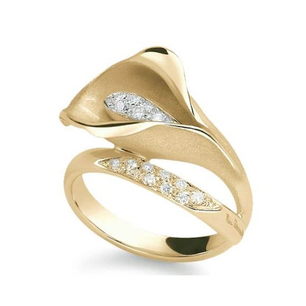 anello-calla-oro-giallo-sunrise 18Kt con diamanti-annamaria-cammilli