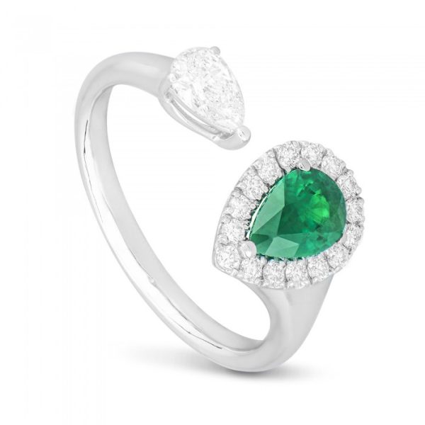 Anello Color con smeraldo e diamanti in oro bianco 18Kt C0685AB2S Piero Milano Gioielli
