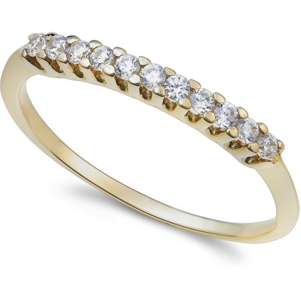 Anello fedina con zirconi in oro giallo 18Kt AAZ 143 G AMBROSIA