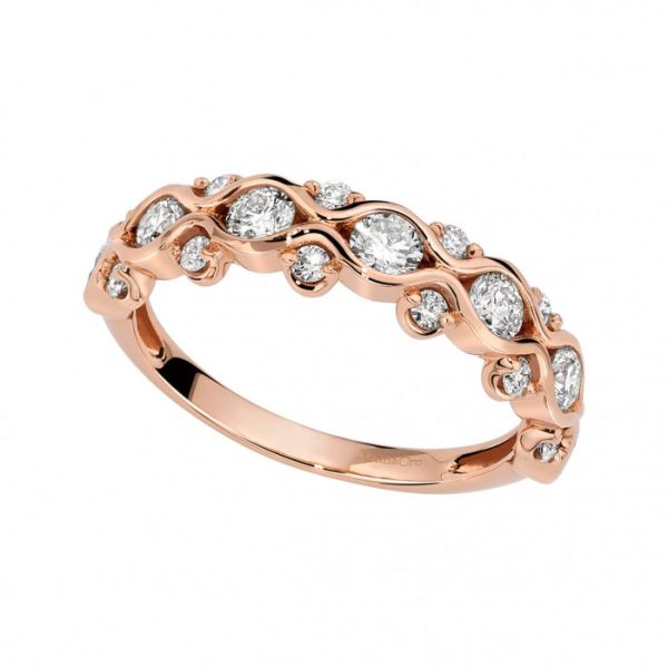Anello fedina diamanti in oro rosa 18Kt  DAF11258,100 DonnaOro Jewels