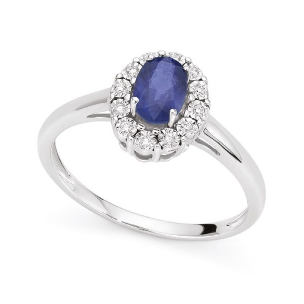 Anello in oro bianco 18Kt con Zaffiro naturale LAZ10093,006 DonnaOro Luce