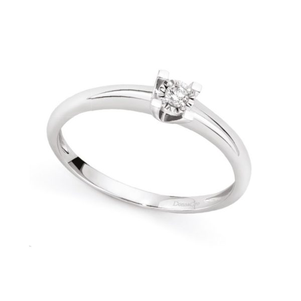 Anello in oro bianco 18Kt solitario LAS10092,002 DonnaOro Luce
