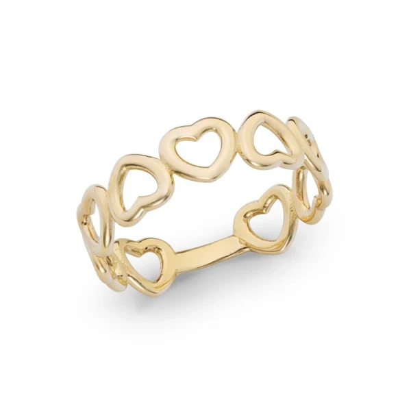 Anello in oro giallo 9Kt con cuori KAAZ 003 Ambrosia