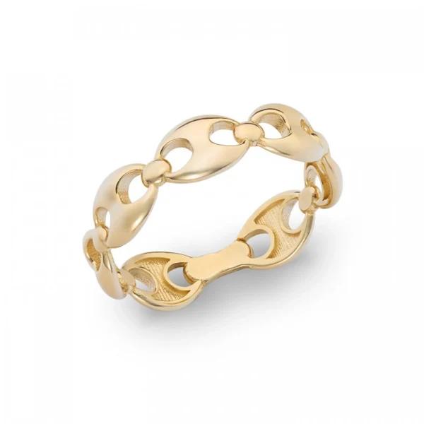 Anello in oro giallo 9Kt con maglia marina KAAZ 004 Ambrosia
