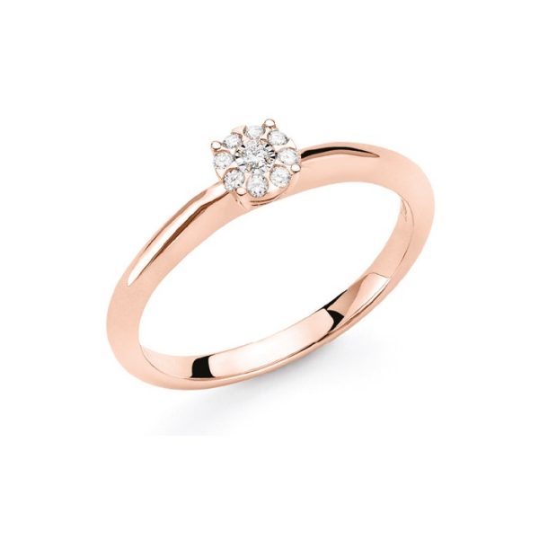 Anello in oro rosa 18Kt con diamanti DHAF9570,005 DonnaOro Luce