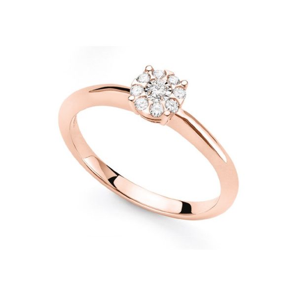 Anello in oro rosa 18Kt con diamanti DHAF9570,006 DonnaOro Luce