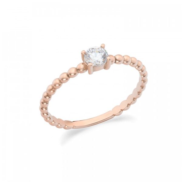 Anello in oro rosa 9Kt con zircone KAAZ 012 Ambrosia