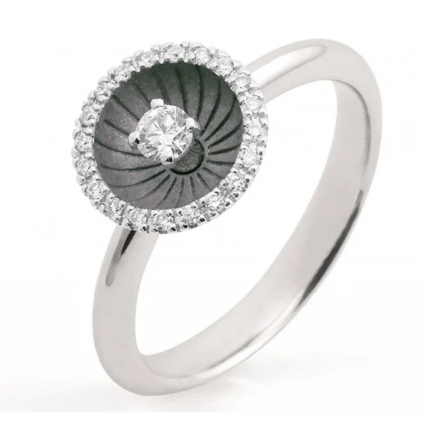 Anello Mystar con diamanti in oro bianco black lava 18Kt GAN3829E Annamaria Cammilli