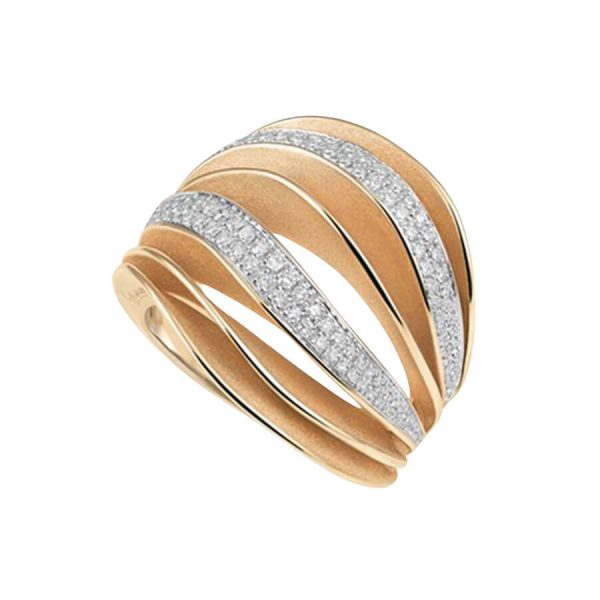Anello Velaa Pavé diamanti in oro arancio apricot 18Kt GAN3260J Annamaria Cammilli