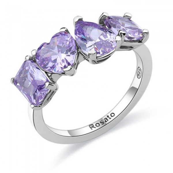 Anello Rosato con zirconi lavanda in argento 925 Gemma RZGE31