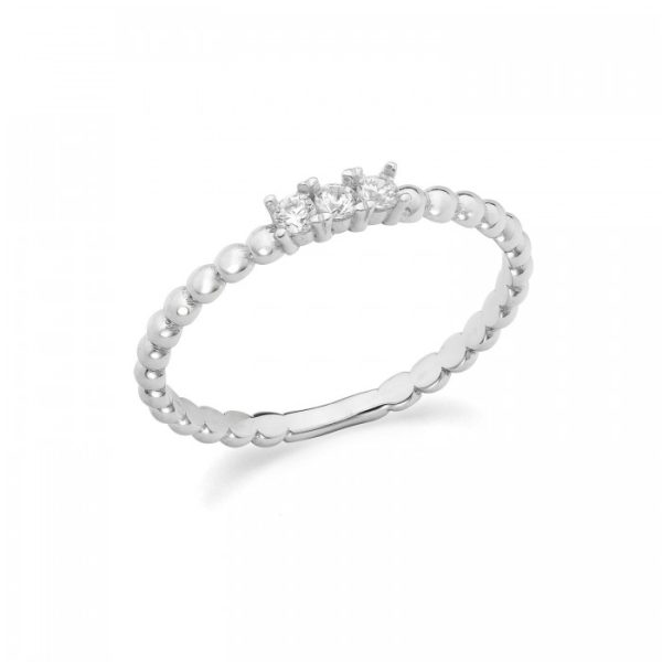 Anello trilogy in oro bianco 9Kt con zirconi KAAZ 014 Ambrosia