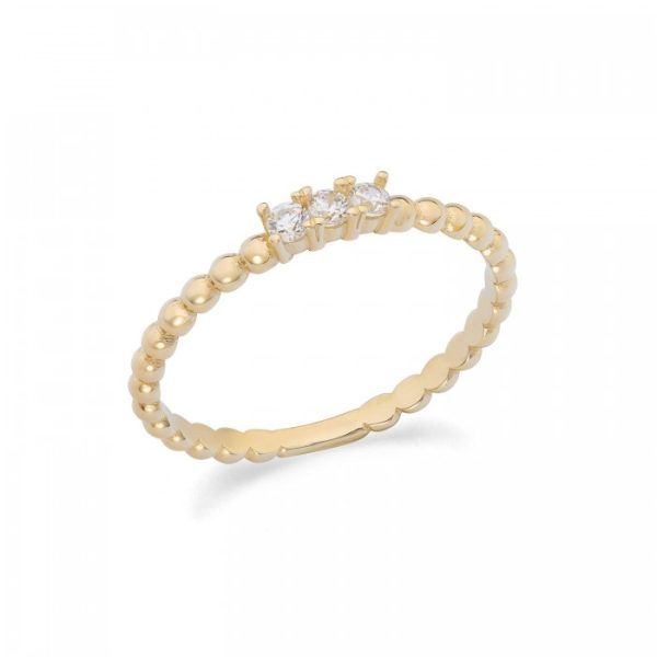 Anello trilogy in oro giallo 9Kt con zirconi KAAZ 013 Ambrosia