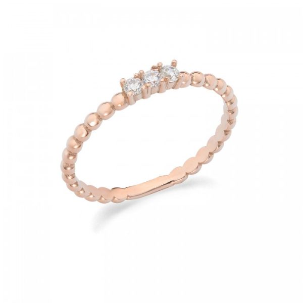 Anello trilogy in oro rosa 9Kt con zirconi KAAZ 015 Ambrosia