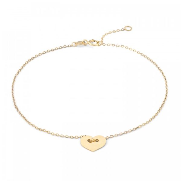 Bracciale in oro giallo 9Kt con cuore KABZ 004 Ambrosia