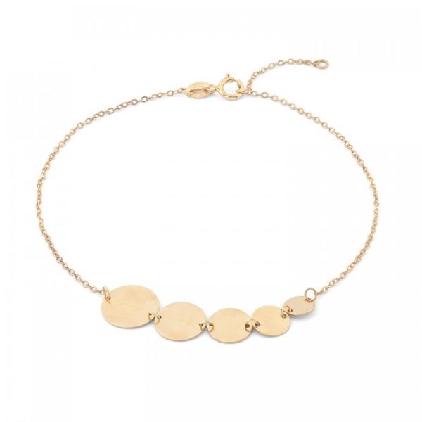 Bracciale in oro giallo 9Kt con elementi a cerchi KABZ 001 Ambrosia