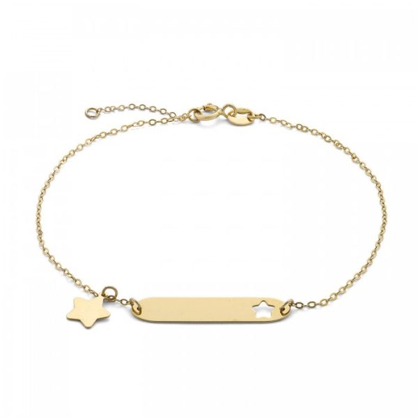Bracciale in oro giallo 9Kt piastrina con stellina KABZ 034 Ambrosia