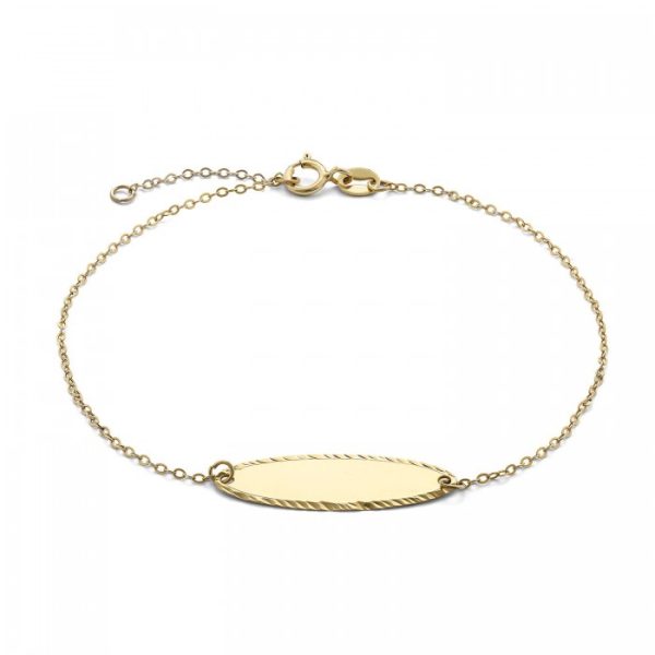 Bracciale in oro giallo 9Kt piastrina ovale KABZ 035 Ambrosia