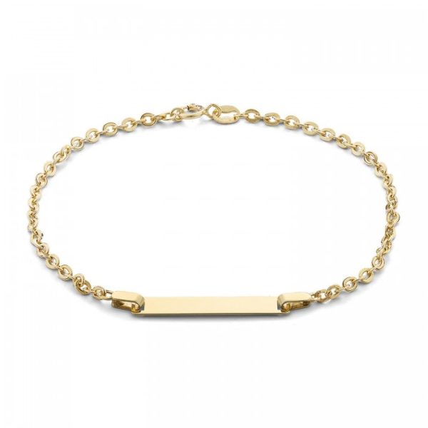 Bracciale in oro giallo 9Kt piastrina rettangolare KABZ 036 Ambrosia