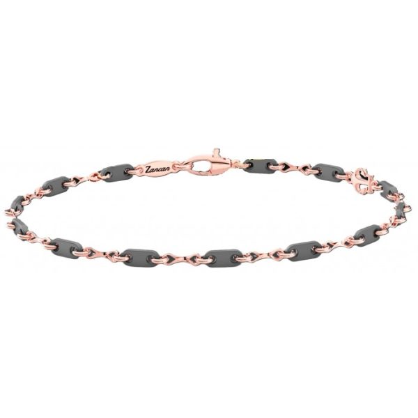 Bracciale in oro rosa 18kt con piastrine in Titanio ETB202R ZANCAN