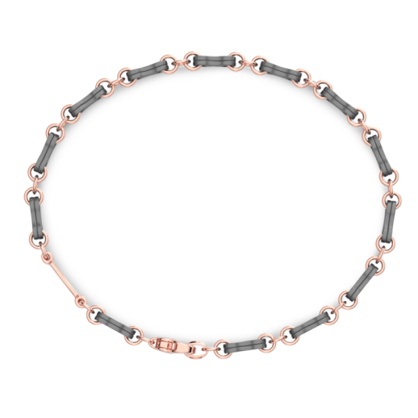 Bracciale in oro rosa 18kt con piastrine in Titanio ETB204R ZANCAN