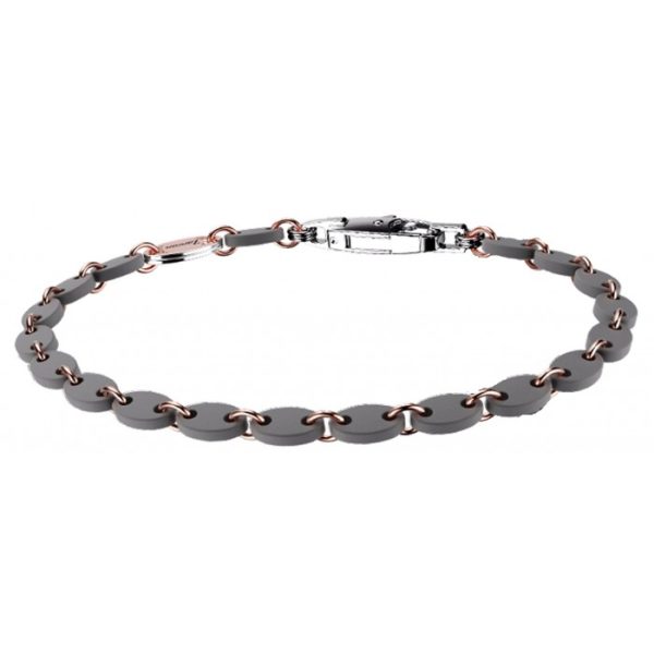 Bracciale in Titanio con anellini in oro rosa 18Kt ETB114R ZANCAN