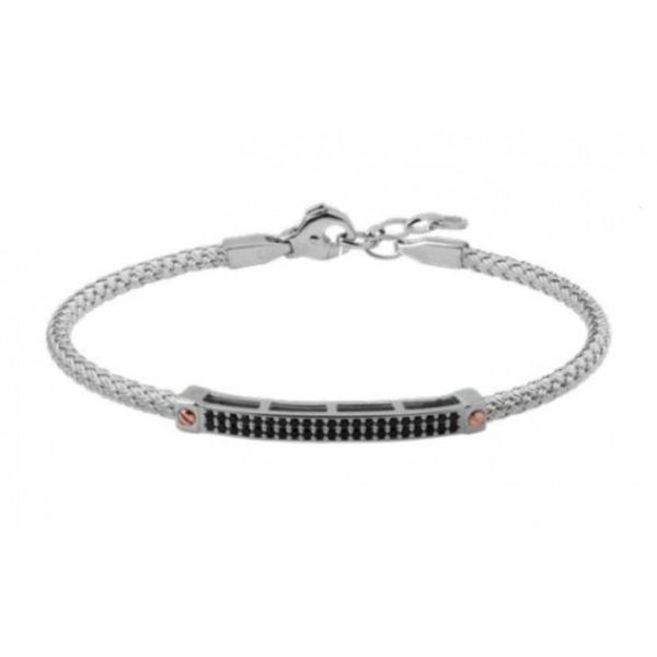 Bracciale rigido in argento 925 con zirconi BR1870NB