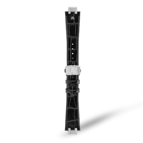 Cinturino in pelle di vitello nero per MAURICE LACROIX ML823-005051
