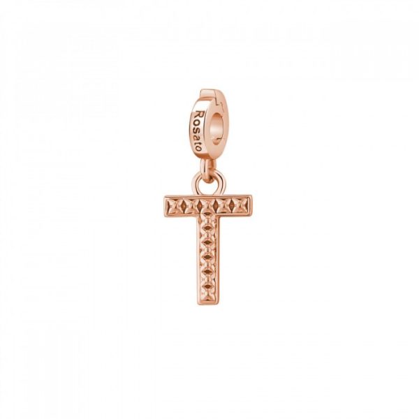 Ciondolo Rosato Storie lettera T in argento 925 RZ098