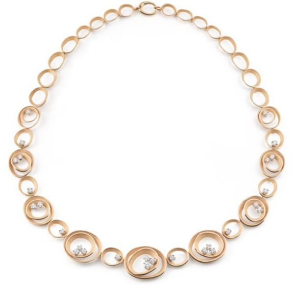 Collana Dune Solar con diamanti in oro arancio Apricot 18Kt GCO3380J Annamaria Cammilli