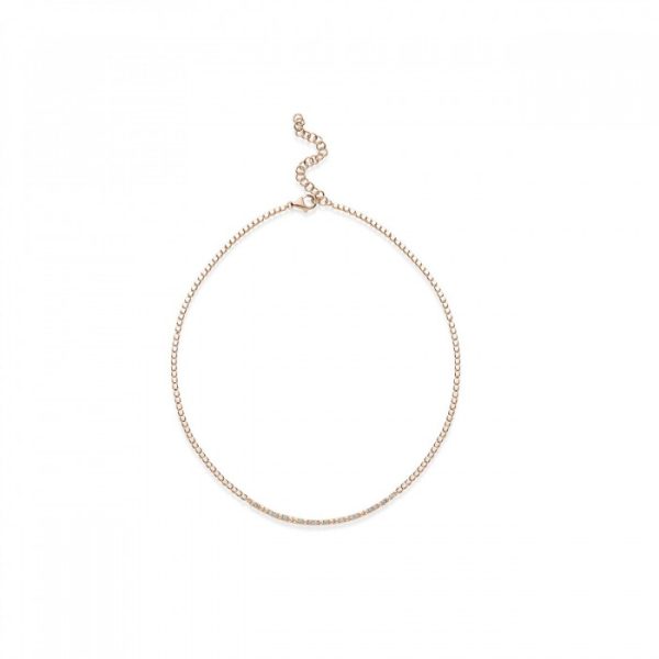 Collana Rosato in argento 925 con zirconi bianchi Collezione Cubica RZC039
