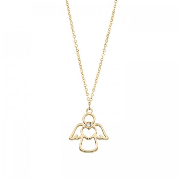 Girocollo in oro giallo 9Kt angioletto con zircone KAGZ 013 Ambrosia