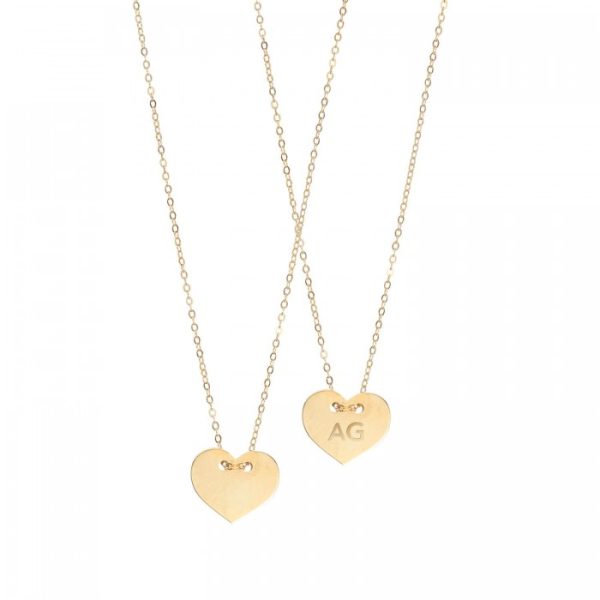 Girocollo in oro giallo 9Kt con cuore personalizzabile KAGZ 004 Ambrosia