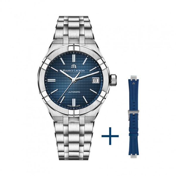Maurice Lacroix AIKON Automatic 39mm Blu Doppio cinturino AI6007-SS00F-430-C