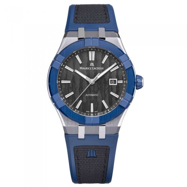 Maurice Lacroix AIKONIC Automatic 43 mm Black & Blue – Ref, AC6008-SSL40-330-4