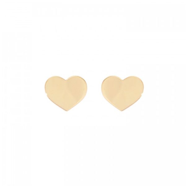 Orecchini a lobo in oro giallo 9Kt con cuore KAOZ 003 Ambrosia