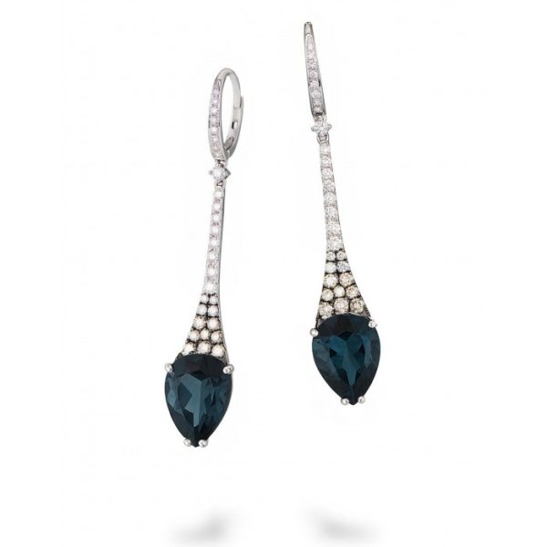 Orecchini Iride con diamanti e Topazio Blue London in oro 18Kt R5164RB2TBW Piero Milano Gioielli