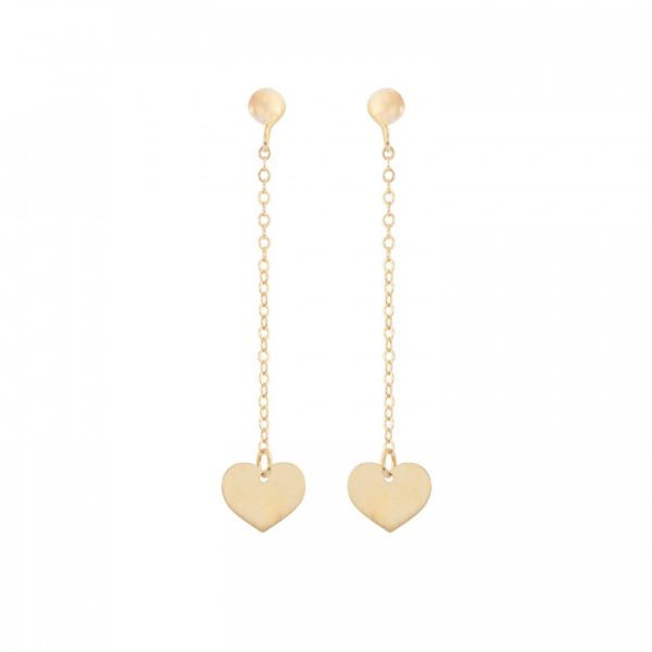 Orecchini pendenti in oro giallo 9Kt con cuore KAOZ 002 Ambrosia