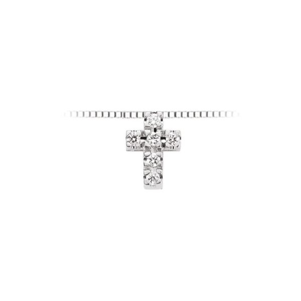 Pendente in oro bianco 18Kt con brillanti a forma di croce LPF10116,003 DonnaOro Luce