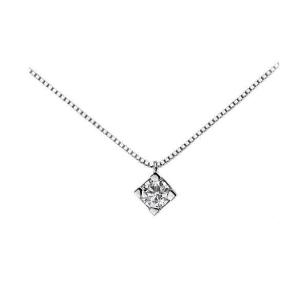 Pendente in oro bianco 18Kt punto luce con diamante DHPL9135,004 DonnaOro Luce
