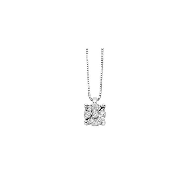 Pendente in oro bianco 18Kt punto luce pavè con diamanti LPF10475,003 DonnaOro Luce