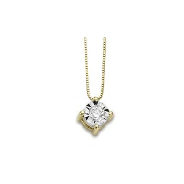 Pendente in oro giallo 18Kt punto luce con diamante LPL11841,004 DonnaOro Luce