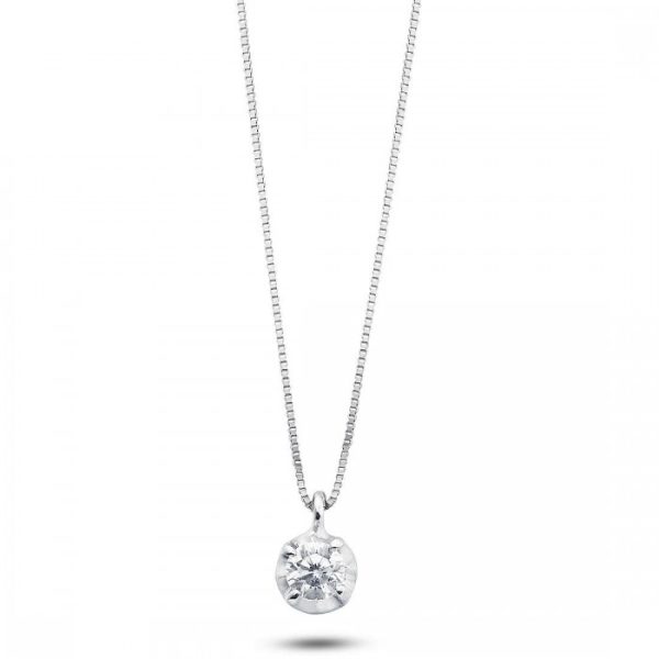 Pendente punto luce con zircone in oro 18Kt AGZ 393 Ambrosia